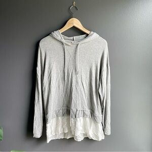 Tribal Jeans Womens Lightweight Hoodie with Drawstring Waist and Lace Underlay S